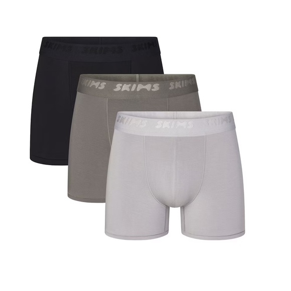 SKIMS Men's Boxer Briefs 3 pack - obsidian , gunmetal , mirror S NWT - Picture 1 of 15